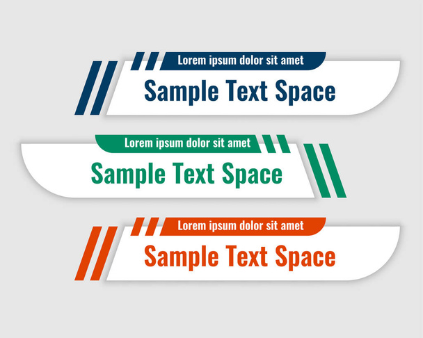 lower third banners in curve style design - Vetor, Imagem