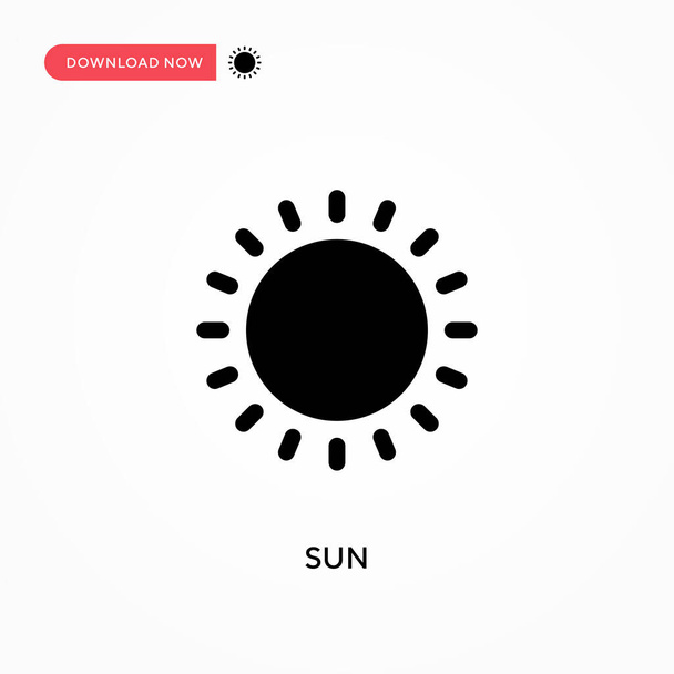 Sonnenvektorsymbol. . Moderne, einfache flache Vektordarstellung für Website oder mobile App - Vektor, Bild