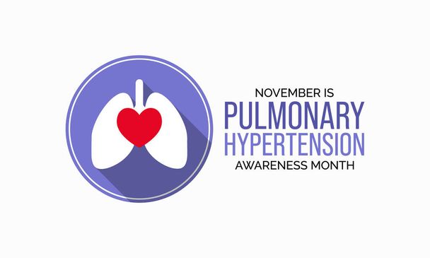 Illustrazione vettoriale sul tema dell'ipertensione polmonare mese di consapevolezza osservato ogni anno nel mese di novembre. - Vettoriali, immagini