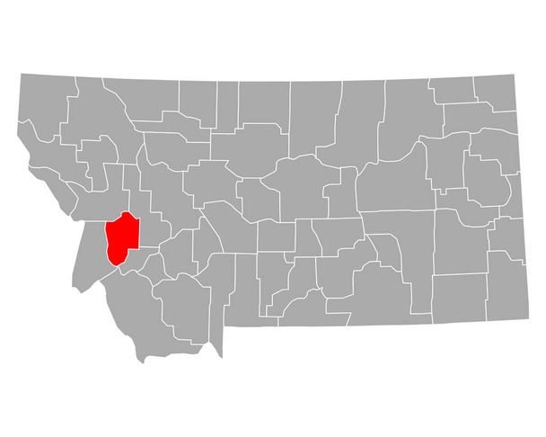 モンタナ州の花崗岩の地図 - ベクター画像