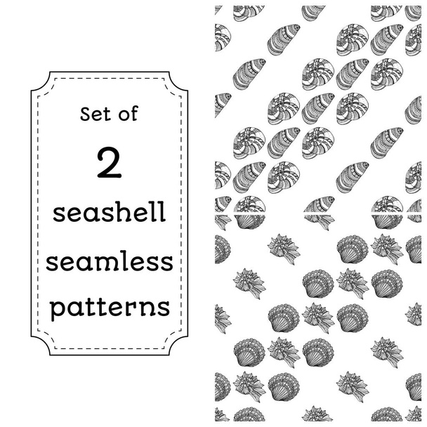 Patrón geométrico sin costura de conchas marinas - Vector, imagen