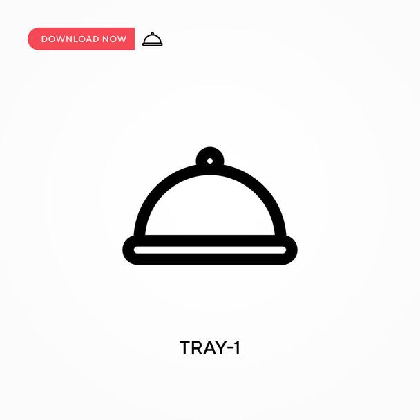 Tray-1 Vektorsymbol. . Moderne, einfache flache Vektordarstellung für Website oder mobile App - Vektor, Bild