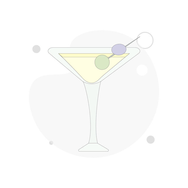 cocktail avec olives vecteur plat illustration sur fond blanc - Vecteur, image