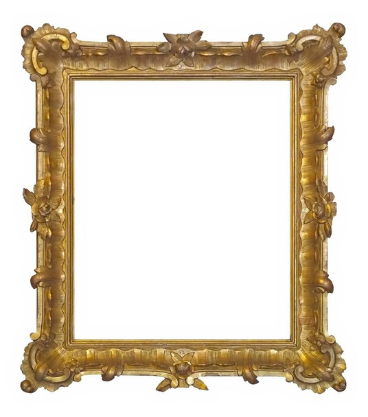 Arany keret festmények, tükrök vagy fotó elszigetelt fehér alapon - Fotó, kép