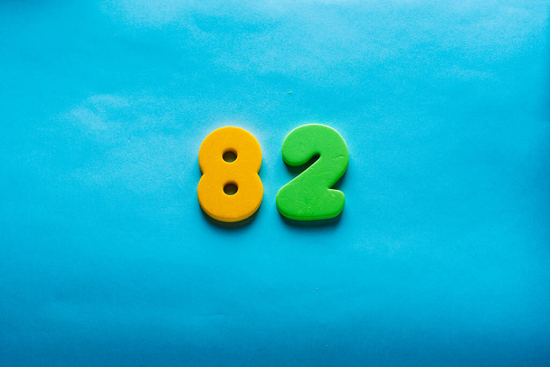 Number on a bright blue background. - Фото, зображення