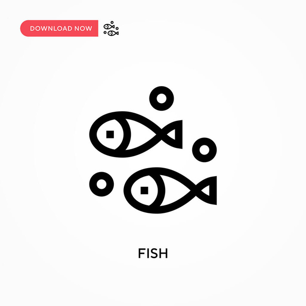 Icona vettoriale del pesce. . Moderna, semplice illustrazione vettoriale piatta per sito web o app mobile - Vettoriali, immagini
