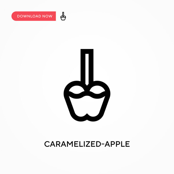Icona vettoriale di mela caramellata. . Moderna, semplice illustrazione vettoriale piatta per sito web o app mobile - Vettoriali, immagini