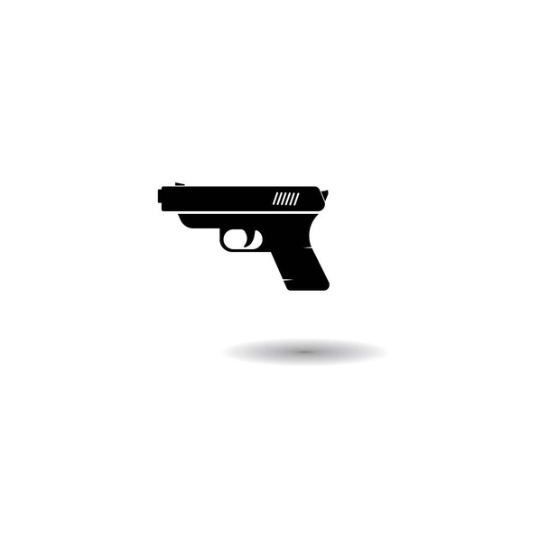 銃のロゴベクトルイラストデザインと背景 - ベクター画像