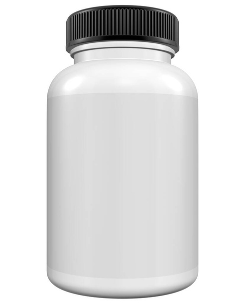 Realistic 3D Bottle Mock Up Template on White Background.3D Rendering,3D Illustration.Copy Space - Photo, Image
