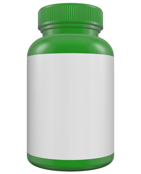 Realistic 3D Bottle Mock Up Template on White Background.3D Rendering,3D Illustration.Copy Space - Photo, Image