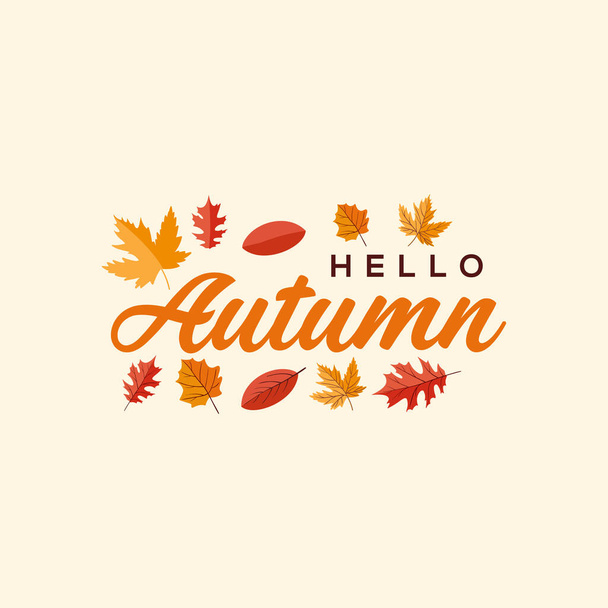 Hola otoño patrón vectorial diseño ilustración para celebrar momento - Vector, Imagen