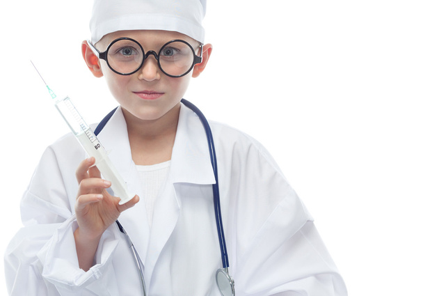 Cute future doctor boy - Фото, изображение