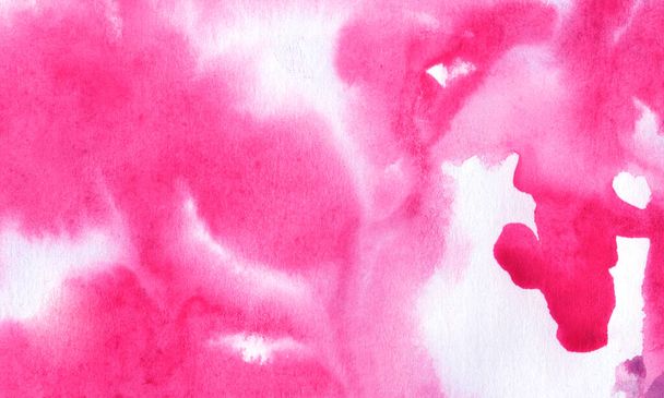 red pink abstract watercolor grunge background. blur paint on white paper. Simple primitive background, the basis for decoration - Фото, изображение