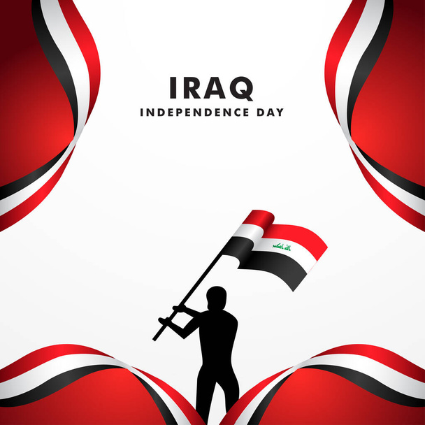 Irak Onafhankelijkheidsdag Vector Ontwerp Illustratie Voor Vier Moment - Vector, afbeelding