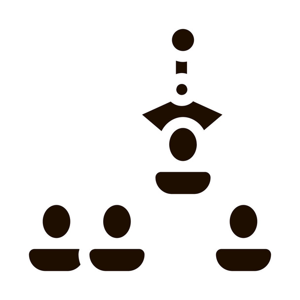 Emberi Sziluettek Csapata Munka Munkavadászat glyph ikon. Vadászat üzletemberek és toborzás jelölt és partnerség piktogram. Monokróm illusztráció - Vektor, kép