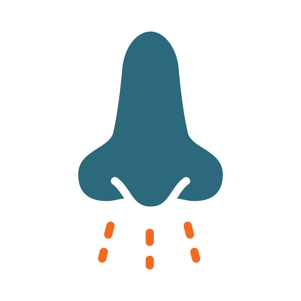 Nose and aroma colored icon. Breath, inhalation stench, respiration symbol - Vector, Image
