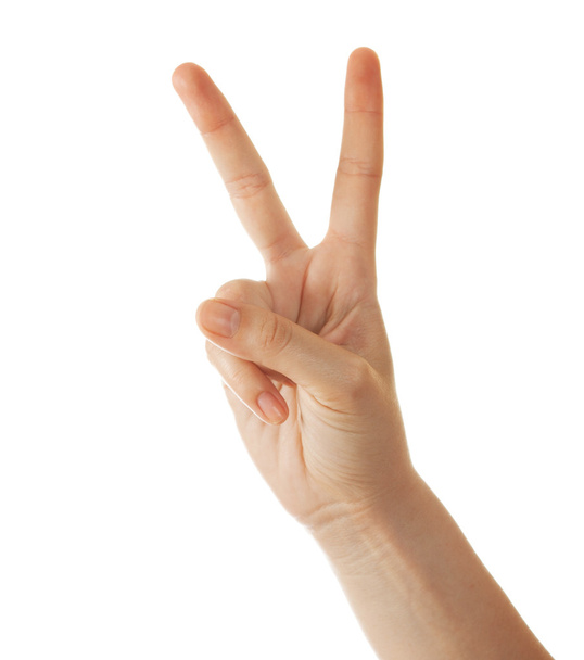 gesto da mão - Número Dois
 - Foto, Imagem