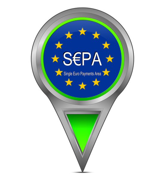 sepa 単一ユーロ支払いエリアを持つポインターをマップします。 - 写真・画像