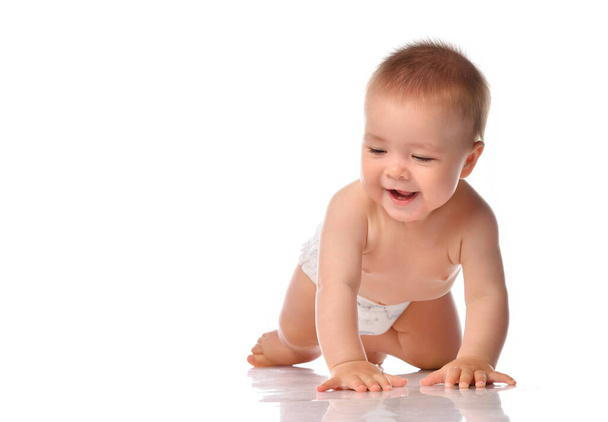 portrait of happy crawling baby boy - Photo, image