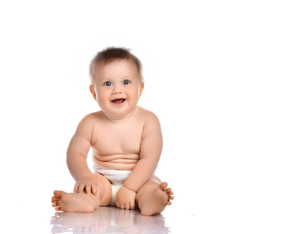 Smiling toddler isolated over white - Photo, image