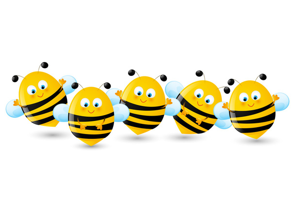 aranyos méhek határ - Vektor, kép