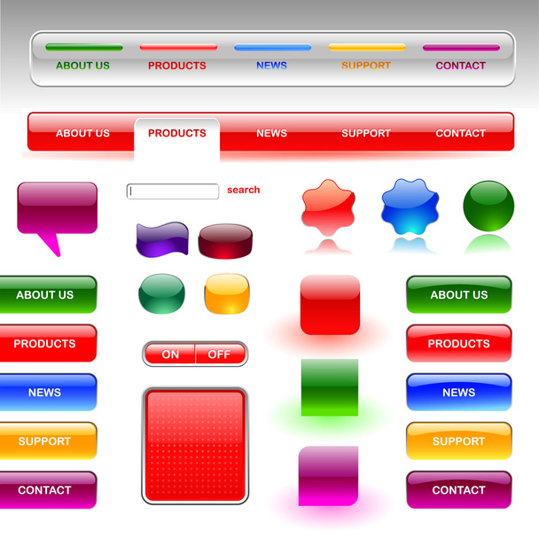Colorful buttons - Vector, afbeelding