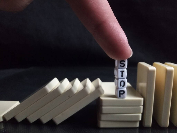 white dominoes and risk - Photo, Image