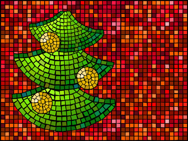 Mosaic illustration of christmas tree - Вектор, зображення