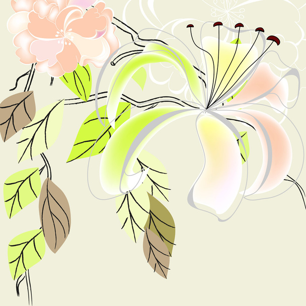 Decorative background with flowers - Διάνυσμα, εικόνα