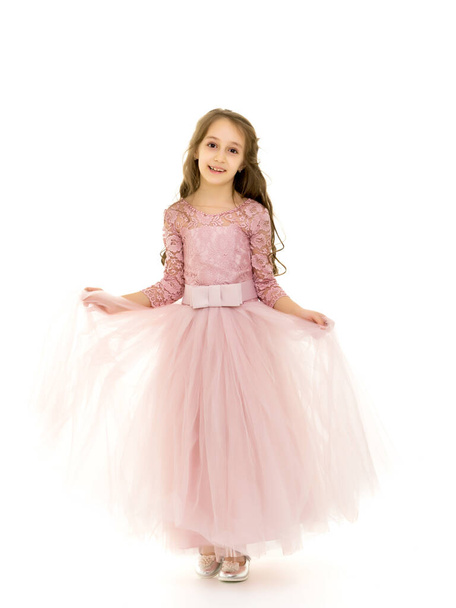 Little girl in an elegant dress.The concept of a happy childhood - Photo, Image