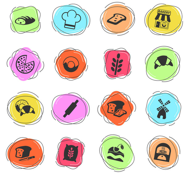 webové ikony pekařství pro design uživatelského rozhraní - Vektor, obrázek