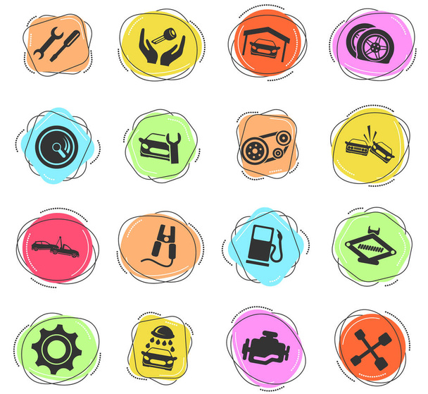 Auto Service color vector icons for web and user interface - Vector, Image