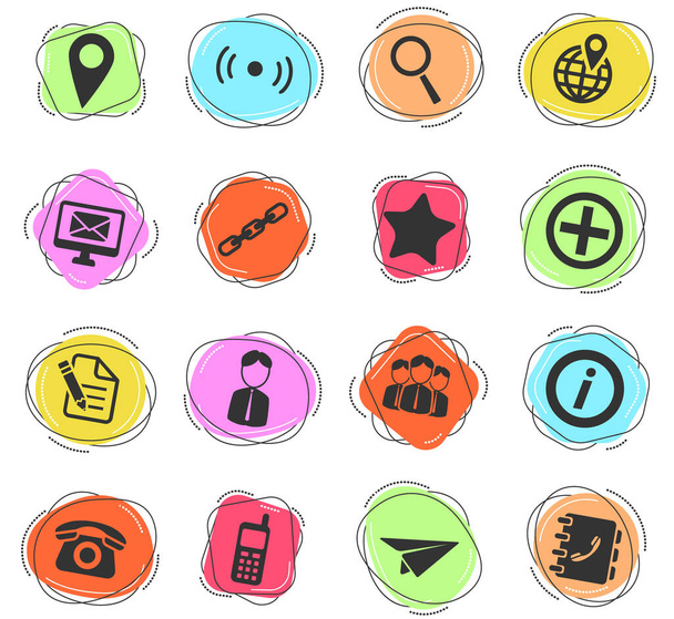 Contacts color vector icons for web and user interface - Vector, Image