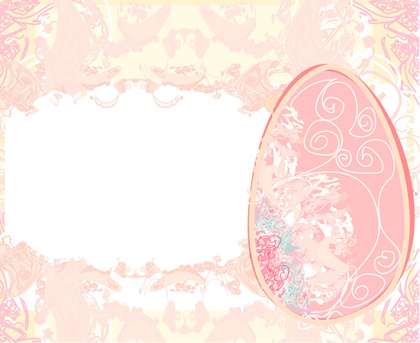 Easter Egg On Grunge Background card - Vector, Imagen