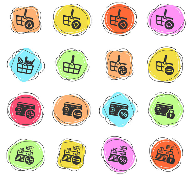 marketing and e-commerce icons for web and user interface - Vector, Image