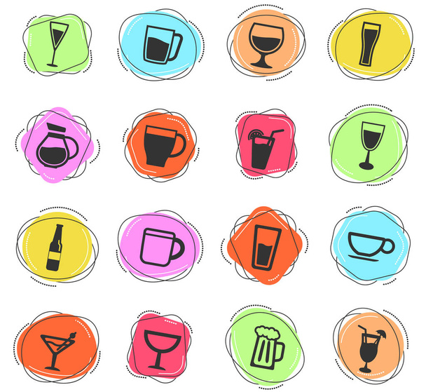 Food and kitchen color vector icons for web and user interface - Vektor, obrázek