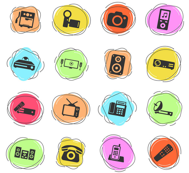 Home applicances color vector icons for web and user interface - Вектор,изображение