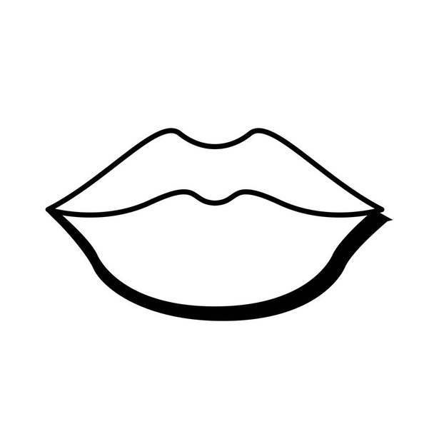 Pop art mouth closedline style icon - Vecteur, image