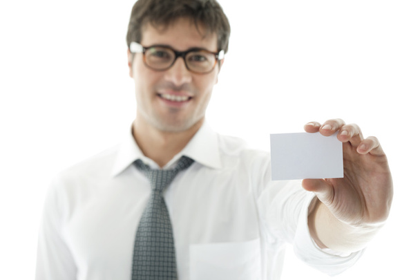 Businessman with blank businesscard - Foto, imagen