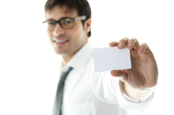 Businessman with blank businesscard - Фото, зображення