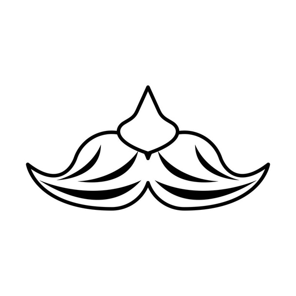 bigote mexicano accesorio línea estilo icono - Vector, Imagen