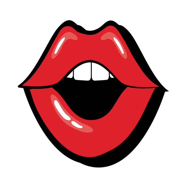 Pop art mouth open fill style - Vector, Image