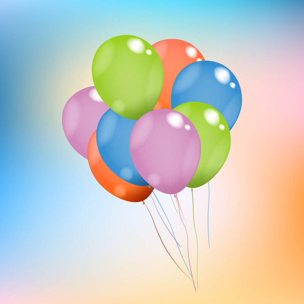 Ballons vectoriels dans le ciel coloré - Vecteur, image