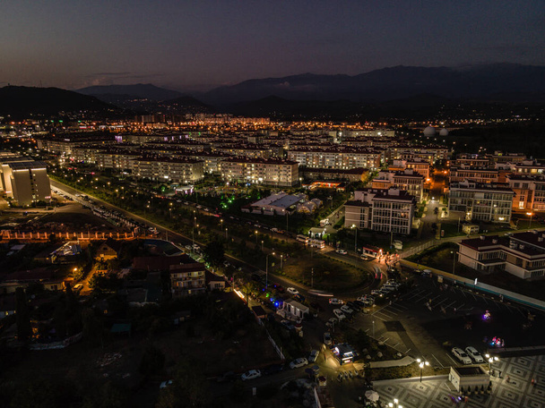 Sochi Adler. photo of night Gordon on a quadrocopter. panorama . High quality photo - Φωτογραφία, εικόνα
