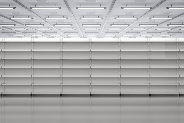 3d rendering bianco scaffali vuoti in negozio - Foto, immagini