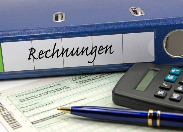 Папка с надписью Rechnungen, векселя - Фото, изображение