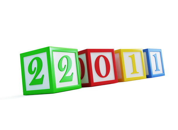 Новорічні блоки алфавіту 2011 року ізольовані на білому тлі
 - Фото, зображення