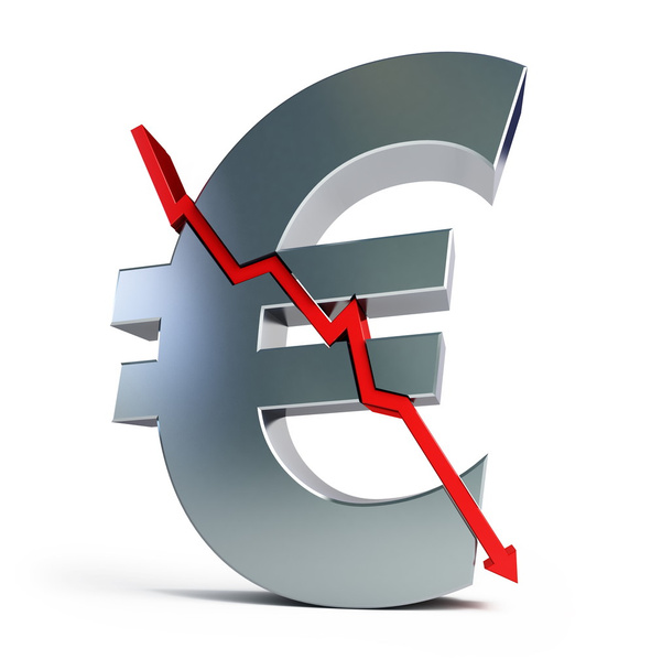 Знак евро треснул
 - Фото, изображение