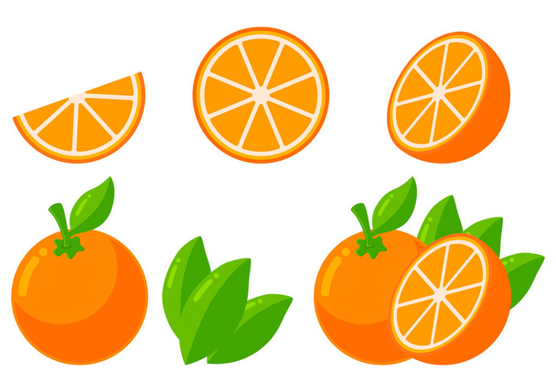 Fruta Orang. Ilustración naranja Diseño de vectores de frutas sobre fondo blanco. - Vector, Imagen