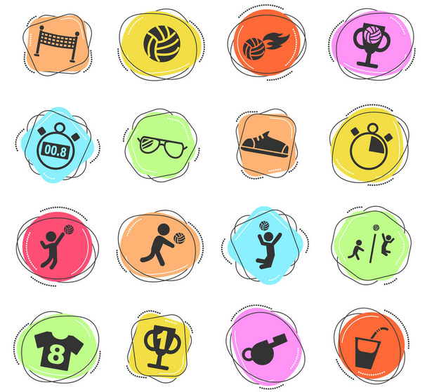 volleyball web icons for user interface design - Vector, Image